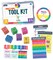 Carson Dellosa 30-Piece Be Clever Wherever Grades 4-5 Mathematics Tool Kit, Sticker Chart, Spin Wheel, Counting Cubes, and More Math Manipulatives Covering Multiplication and Fractions